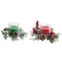 Bougie DKD Home Decor Rouge Vert 20 x 20 x 9 cm 8 x 8 x 9 cm (2 Unités)