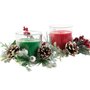 Bougie DKD Home Decor Rouge Vert 20 x 20 x 9 cm 8 x 8 x 9 cm (2 Unités)