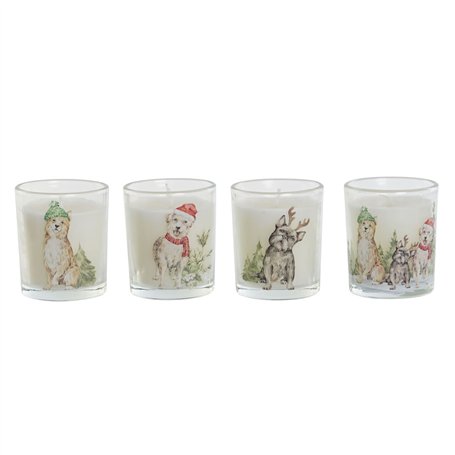 Bougie DKD Home Decor Blanc 5 x 5 x 6 cm (4 Unités)