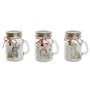 Bougie DKD Home Decor Blanc Doré Noël 8 x 5 x 9 cm (3 Unités)