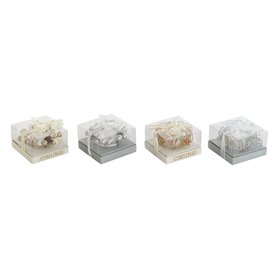 Bougie DKD Home Decor Doré Argenté Noël 10.5 x 10.5 x 7 cm 10