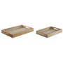 Jeux de plateaux Home ESPRIT Blanc Naturel Indien 44 x 29 x 5 cm (2 Unités)