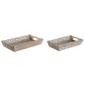 Jeux de plateaux Home ESPRIT Blanc Naturel Indien Décapé 40