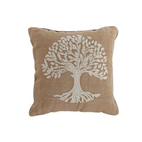 Coussin Home ESPRIT Blanc Marron Arbre Romantique 45 x 15 x 45 cm (2 Unités)