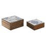 Boîte à bijoux Home ESPRIT Bleu Blanc Naturel Bois de manguier 18 x 17 x 8