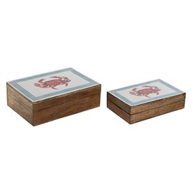 Boîte à bijoux Home ESPRIT Multicouleur Bois de manguier 25 x 17