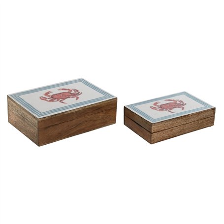 Boîte à bijoux Home ESPRIT Multicouleur Bois de manguier 25 x 17