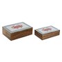 Boîte à bijoux Home ESPRIT Multicouleur Bois de manguier 25 x 17