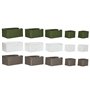 Set de basket Home ESPRIT Vert Gris Crème Métal polypropylène (3 Unités)