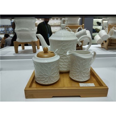 Tasse mug Home ESPRIT Blanc Naturel Avec relief 350 ml