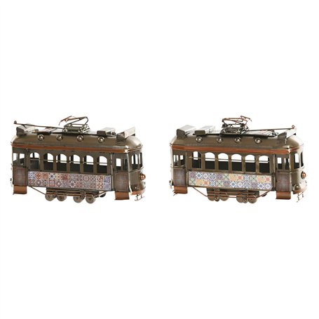 Figurine Décorative Home ESPRIT Doré Argenté Train Vintage 20 x 7 x 12 cm