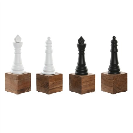 Figurine Décorative Home ESPRIT Blanc Marron Noir Vintage 7 x 7 x 23 cm (4 Unités)
