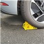 Leadbrand Lot de 2 Cales de Roue en Plastique Jaune avec Base antidérapante, pour la Plupart des Tailles de pneus