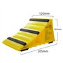 Leadbrand Lot de 2 Cales de Roue en Plastique Jaune avec Base antidérapante, pour la Plupart des Tailles de pneus