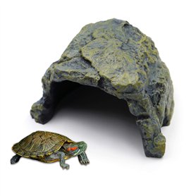 Cachette Reptile Abri pour Tortue Decoration Aquarium pour Animaux de Compagnie se Cachent Grottes pour Amphibiens Poissons de L