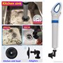 Meiyijia Déboucheur canalisation nettoyage pompe haute pression outil de piston de toilette avec 5 adaptateurs,Dispositif De Dra
