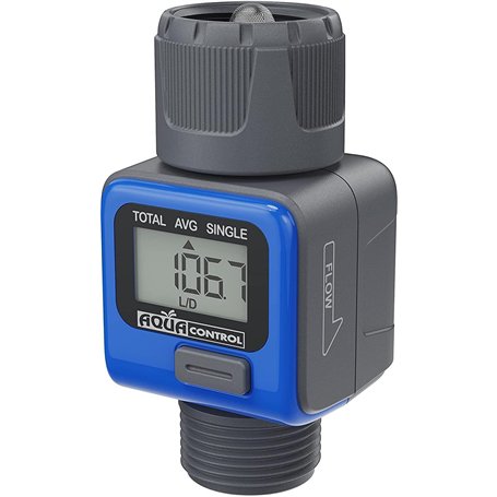 Débitmètre numérique pour robinet ou tuyau. Filetage 3/4" Mesurez ce que vous dépensez et économisez l'eau lorsque vous arrosez