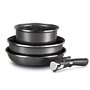 MAGEFESA K2 Cristal Batterie Cuisine Induction avec poignée amovible. Set Casserole 20 cm, Poêle 28 cm et Sauteuse 26 cm