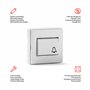 FAMATEL Bouton sonnette | Série 5000 | 10A | 250 V | 65 x 65 mm | Blanc