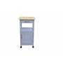 Closet Chariot de Cuisine en Bois avec Une Porte et Un tiroir, Blanc/hêtre, 37 x 37 x 76 cm