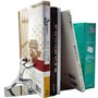 Balvi Serre-Livres Push! Coloris : chromé Ensemble de 2 unités INOX/Zinc