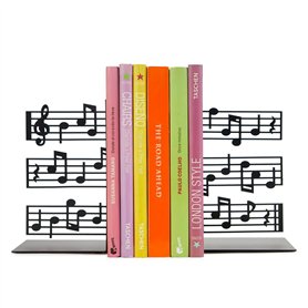 Balvi Serre-Livres Musik Couleur Noir Un Pentagramme emmené dans Une librairie Métal