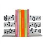 Balvi Serre-Livres Musik Couleur Noir Un Pentagramme emmené dans Une librairie Métal