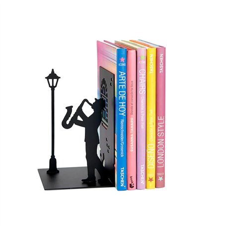 Balvi Serre-Livres Jazz Couleur Noir Un musiciensur Un Support pour Livres Métal
