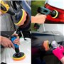 BangShou 25Pcs Pollisage Voiture Kit, 75mm Éponge Disque de Polissage, Embout Polish pour Perceuse, Brosse a Polir pour Meuleuse