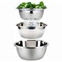 ZENGWARE Bols à Salade Saladiers 18/18 Saladier en Inox Empilable Ensemble de Bols 3 à la Salade avec Couvercle Mélangeurs Emboî