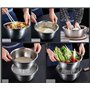 ZENGWARE Bols à Salade Saladiers 18/18 Saladier en Inox Empilable Ensemble de Bols 3 à la Salade avec Couvercle Mélangeurs Emboî