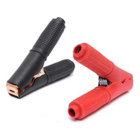 Lot de 2 pinces crocodiles rouges et noires pour voiture