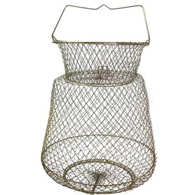 BPS OZL-11001 Grand panier de filet de pêche en fil pour oiseaux en acier avec poignée ronde en métal 30 x 40 cm