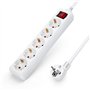 Aigostar - Multiprises 5 Prises Extension D'alimentation de 3G1.0m㎡ 1.5 Mètre Câble et Interrupteur et Sécurité Enfant Blanc Pri