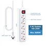 Aigostar - Multiprises 5 Prises Extension D'alimentation de 3G1.0m㎡ 1.5 Mètre Câble et Interrupteur et Sécurité Enfant Blanc Pri