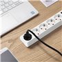 Aigostar - Multiprises 5 Prises Extension D'alimentation de 3G1.0m㎡ 1.5 Mètre Câble et Interrupteur et Sécurité Enfant Blanc Pri
