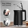 Aigostar Aubery - Bouilloire Électrique en Acier Inoxydable 1,7 L de capacité et 2200 W, Double Paroi Cool Touch, Intérieur inox