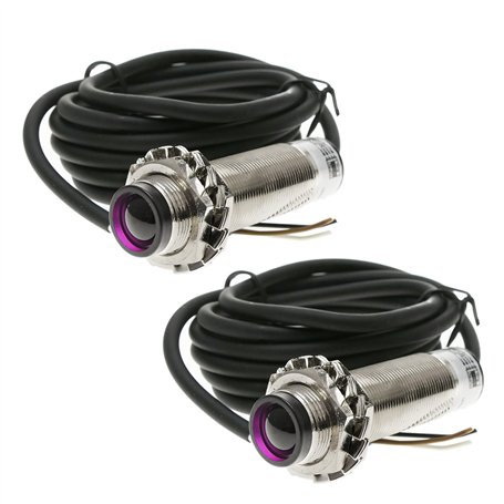 BeMatik - Cellule photoélectrique capteur Interrupteur commutateur NPN NO+NC 10-36VDC M18 5m Barrage