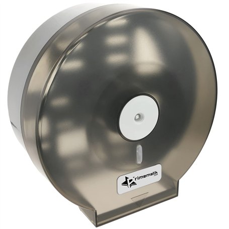 PrimeMatik - Porte-Rouleau de Papier Toilette en Gros. Distributeur Industriel Noir en Rouleau 268x123x273mm