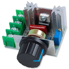 OcioDual Régulateur de Tension Réglable Voltage Contrôleur Vitesse Dimmer AC 50-220V 2000W 10A PWM Moteur Variateur Ajustable