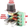 OcioDual Régulateur de Tension Réglable Voltage Contrôleur Vitesse Dimmer AC 50-220V 2000W 10A PWM Moteur Variateur Ajustable