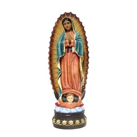 DRW Figurine Vierge de Guadeloupe Mexicaine résine Peinte à la Main 60 cm