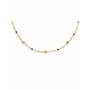 SINGULARU - Collier Dots L Noir Émail. Acier avec finition plaqué or 18 kt. Chaîne ajustable 40 cm. Bijoux pour femme