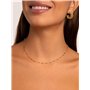 SINGULARU - Collier Dots L Noir Émail. Acier avec finition plaqué or 18 kt. Chaîne ajustable 40 cm. Bijoux pour femme