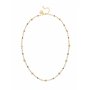 SINGULARU - Collier Dots L Noir Émail. Acier avec finition plaqué or 18 kt. Chaîne ajustable 40 cm. Bijoux pour femme