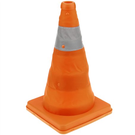 PrimeMatik - Cône de signalisation avec réflecteur et Balise Repliable de 32 cm
