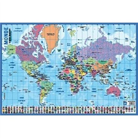 Grupo Erik - Planche Éducative | Affiche semi-rigide 40 x 59 cm | Planisphère Français