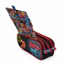 office box Colorline Trousse triple design avec grands compartiments intérieurs avec fermeture éclair individuelle, multicolore,