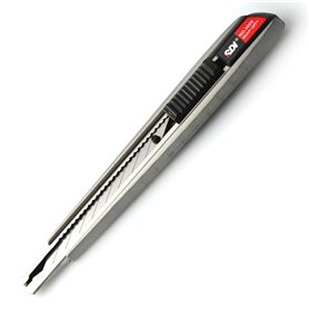 Cutter 100 % aluminium spécial Crafts - Grande résistance et stabilité avec 1 + 10 lames SK + Cr de 30° - Grande résistance - by