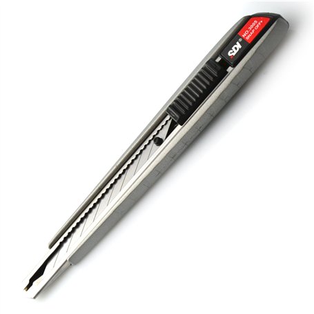 Cutter 100 % aluminium spécial Crafts - Grande résistance et stabilité avec 1 + 10 lames SK + Cr de 30° - Grande résistance - by